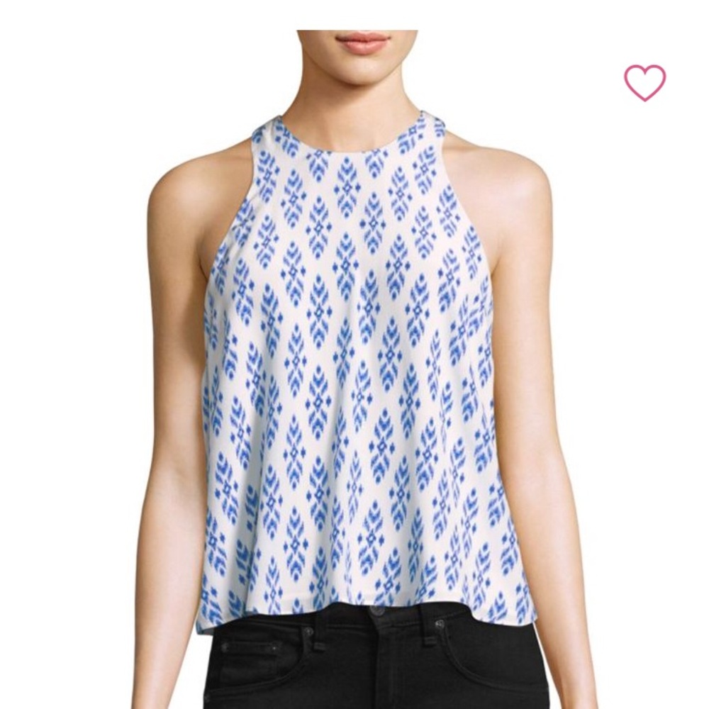 NWT Brighton Ikat Silk Tank in Baja Blue, Size S